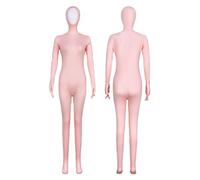 Combinaison d'Halloween pour fille avec mains et pieds liés exposés, combinaison de scène de danse (rose clair, 5-6 ans)