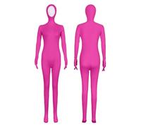 Combinaison d'Halloween pour fille avec mains et pieds liés exposés, combinaison de scène de danse (rose vif, 7-8 ans)