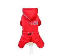 Combinaison d'hiver chaude et épaisse pour chihuahua, manteau imperméable à capuche pour chihuahua, combinaison pour chiot, veste pour caniche, rouge, taille L