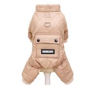 Combinaison d'hiver chaude et épaisse pour chihuahua, manteau imperméable à capuche pour chihuahua, combinaison pour chiot, veste pour caniche, kaki chance, taille S