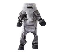 Combinaison d'hiver intégrale pour animal de compagnie avec bottes attachées, tenue thermique matelassée imperméable, isolante, design réfléchissant pour une promenade en plein air sûre par temps de