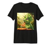 Combinaison Dinosaure Aimant la Pizza T-Shirt Haut de Gamme