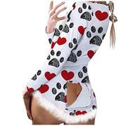 Combinaison d'intérieur pour femme - Une pièce - Grenouillère de Noël - Courte - Fleurs - Une pièce - Onesies - En coton - Noir - Sexy - Avec rabat boutonné - Combinaison florale, a, XXL