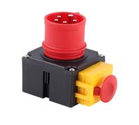Combinaison d'interrupteur DZ08-3 400 V avec clapet d'arrêt d'urgence et inverseur de phase - Comparaison KEDU KOA7 - Interrupteur de machine - Compatible avec l'industrie, le fendeur de bois, etc.