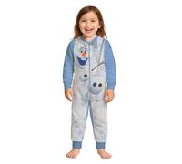 Combinaison Disney La Reine des Glaces pour Filles - Olaf Frozen Combinaison Pyjama Enfants Blanc/Bleu (DE/NL/SE/PL, Numérique, 122, 128, Régulier, Blanc/Bleu)
