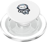 Combinaison drôle d'astronaute Chat Blanc pour Animal Domestique PopSockets PopGrip pour MagSafe