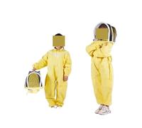 Combinaison en coton jaune 1 pièce, combinaison Anti-abeille for enfants, combinaison spatiale, casquette Anti-abeille, outils for l'culture ,Ajustement sécurisé(90-140cm)