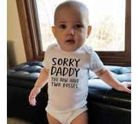 Combinaison En Coton Pour Bébé, 0-24m, Désolé Papa, Vous Savez Avoir Deux Patron, Imprimé Drôle, Barboteuse À Manches Courtes Pour Garçon Et Fille, N6u7