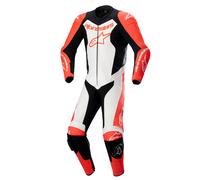 Combinaison en cuir 1 pièce Alpinestars GP Force Lurv - rouge/blanc/noir Flo ...
