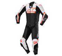 Alpinestars Combinaison moto en cuir Missile V2 Ward perforée Noir-Blanc-Rouge Taille 50 Homme