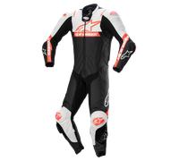 Alpinestars Combinaison moto en cuir Missile V2 Ward perforée Noir-Blanc-Rouge Taille 50 Homme