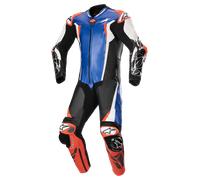 Alpinestars Absolute V2 Costume en cuir de moto une pièce, noir-blanc-bleu, taille 56 pour homme