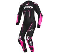 Ixon Vortex 3 Costume en cuir de moto 1 pièce pour dames, noir-rose, taille S pour femmes