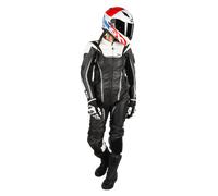 §Combinaison en Cuir Femme iXS Sport LD RS-1000 2 Pièces Noir-Blanc-Argent§