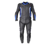 GMS GR-1 Combinaison en cuir de moto deux piÃ¨ces, noir-blanc-bleu, taille 58 pour homme