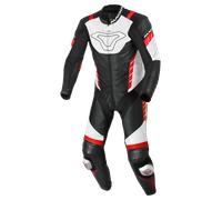 Macna Varshall Combinaison en cuir de moto une pièce perforée, noir-blanc-rouge, taille 52 pour homme