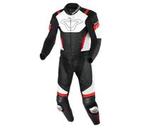 Macna Varshall combinaison en cuir de moto deux pièces perforée, noir-blanc-rouge, taille 58 pour homme