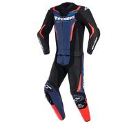 Alpinestars Combinaison cuir moto GP Force V2 2 pièces Noir/Bleu/Rouge Néon Taille 54