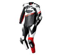 IXS Ace 1.0 Combinaison en cuir de moto une pièce, Noir/Blanc/Rouge, Taille 54