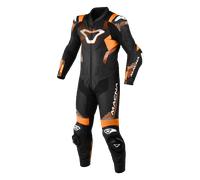 Macna Armadyl Combinaison en cuir de moto une pièce perforée, noir/orange/blanc, Taille 58