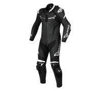 Combinaison En Cuir Moto Macna Chromiq Noir/Blanc48 Noir,Blanc