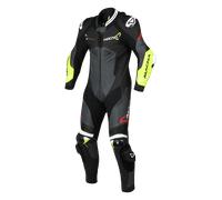 Combinaison En Cuir Moto Macna Chromiq Noir/Jaune50 Noir,Jaune