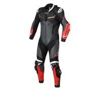 Combinaison En Cuir Moto Macna Chromiq Noir/Rouge48 Noir,Rouge