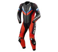 Revit Quantum 3 Combinaison en cuir de moto une pièce perforée, noir-rouge, taille 52 pour homme