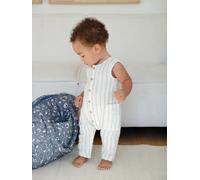 Combinaison en gaze de coton naissance écru 3M(60CM)