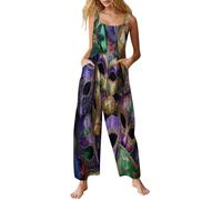 Combinaison En Latex Pour Femme, Combinaison Femme Cuir Noir, Justaucorps Pantalon Boutonnée À Imprimé Tête De Mort, Style Décontracté Pour Femme, Bretelles Réglables Romper Pour Discothèque Pôle