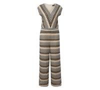 Combinaison en maille col V motif en zigzag femme COMMA Beige 40