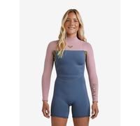 Combinaison en néoprène Roxy Prologue+ 2/2 mm bleu rose femme - XS