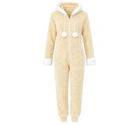Combinaison en peluche pour femme en polaire une seule pièce | Pyjama moelleux chaud d'hiver douillet pour la maison, pyjama long doux avec capuche, salopette en peluche