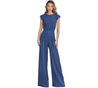 Combinaison en rayonne Ã jambes femme Nife Bleu 36