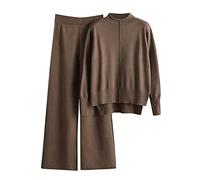 Combinaison En Tricot Pour Femme Manche Longue 2 Pièces Ensemble De Salon Automne Hiver Chaud Ensemble Chemise Pantalon Décontracté Chic Et Elegant Femme Tenue De Sport Tenue D'intérieur