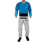 Combinaison étanche pour Hommes Combinaison Entièrement étanche Fermeture éclair Avant, Tissu Imperméable 4 Couches Kayak Scombinaison étanche avec Latex sur Le Cou Et Le Poignet, Blue, M