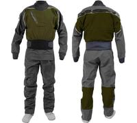 Combinaison étanche pour Hommes Fermeture éclair Avant Voile Standard Nylon Pagayage, Combinaisons étanches pour Hommes avec Latex sur Le Cou Et Le Poignet, Green, L