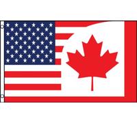 Combinaison États-Unis-Canada Drapeau De Jardin 90X150Cm Résistant Aux Intempéries Drapeaux Décoratifs D'Extérieur Avec Œillets Bannière De Décoration Extérieure Pour Toutes Les Saisons Chambres