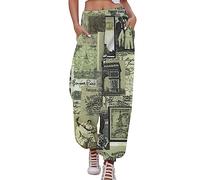 Combinaison étroite Harlan Casual avec Impression Numérique 3D pour Femmes Pantalons de Salopette Taille Haute de Poche Pantalons de Salopette Larges Ensembles Tricot Et Pantalons, Vert-D., S