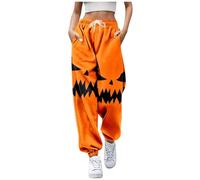 Combinaison étroite Harlan Casual avec Impression Numérique 3D pour Femmes Pantalons de Salopette Taille Haute de Poche Pantalons de Salopette Larges Ensembles Tricot Et Pantalons, Orange-B, XL