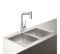 Combinaison évier Hansgrohe Select C71-F765-05 43211000 chromé , avec sBox, 2 vasques principales