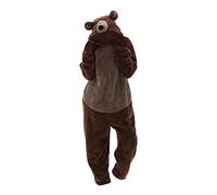 Combinaison Femme Animal Douillet - Onesie Panda/Ours Modèle Polaire Chaud Une Pièce Automne Hiver de Ski Festive Doudou Avec Capuche Pyjama