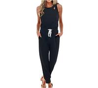 Combinaison Femme Chic et Élégant Soirée Combi Pantalon Jumpsuit Ceremonie Fête Dos Nu Sexy Salopette Décontracté Ete Mode Clubwear Playsuit Overalls Longue Jumpsuit Rompers avec Poche