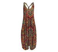 Combinaison Femme ete Fluide Chic Sarouel Ample Grande Taille Soldes D'Été Salopettes à Bretelles à L'entrejambe à Jambes Larges Loose Pantalon Large Chic Sarouel Baggy Jumpsuit Salopette de Plage