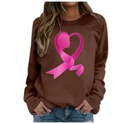 Combinaison Femme Hiver Chaud Sans Mode Sweat Femme sans Capuche pour le Mois de Conscience du Cancer du sein Pull Décontracté Élégant avec Design Unique pour Confort Et Pull Noir Homme, marron, XL