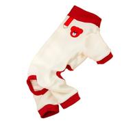 Combinaison for Chien en Peluche à Motif Ours coloré avec Anneau en D, vêtement Confortable et Chaud for Animaux de Compagnie, Pyjama for Chien(Beige,XXL)