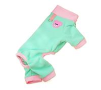 Combinaison for Chien en Peluche à Motif Ours coloré avec Anneau en D, vêtement Confortable et Chaud for Animaux de Compagnie, Pyjama for Chien(Vert,S)