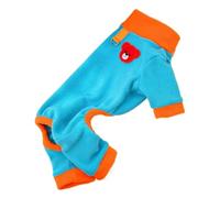 Combinaison for Chien en Peluche à Motif Ours coloré avec Anneau en D, vêtement Confortable et Chaud for Animaux de Compagnie, Pyjama for Chien(Bleu,XL)