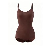 Combinaison Gainante Polyester Taille Ajustable Crochets(Brown L) | fil, , tissu élastique, confort poitrine, courbes naturelles