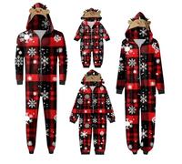 Combinaison Grenouillère de Noël Famille 1 Pièce Vêtements de Nuit Mère Père Enfant Bébé Onesie Jumpsuit Romper Zippée à Capuche Sleepwear Assortis Famille Pyjama Noel Hommes Hommes03
